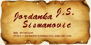 Jordanka Šišmanović vizit kartica